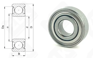 Подшипник MR125 ZZ радиальный шариковый 5-12-4 мм