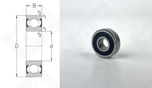 Подшипник 180015 (6052RS) радиальный шариковый 5-14-5 мм