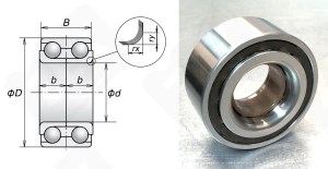 Подшипник 38BWD15A-JB01ZAHO радиально-упорный шариковый 38-74-33 мм