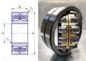 Подшипник 3608 (22308CA,22308MB) радиальный роликовый самоустанавливающийся 40-90-33 мм
