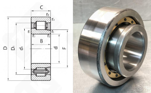 Подшипник 42607 Л (NJ2307M) радиальный роликовый 35-80-31 мм