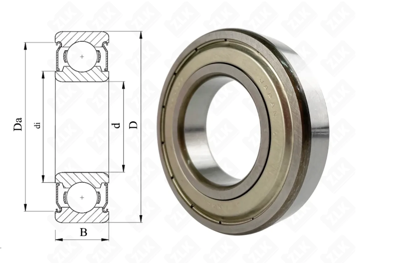 Подшипник шариковый 80209 (6209ZZE) 45×85×19 мм NACHI