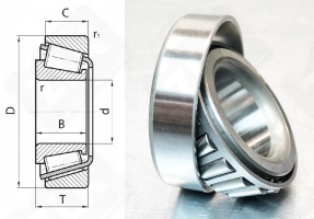 Подшипник 55KW02 радиально-упорный роликовый конический 55-105-36 мм
