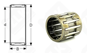 Подшипник K12x15x15 радиальный игольчатый 12-15-15 мм