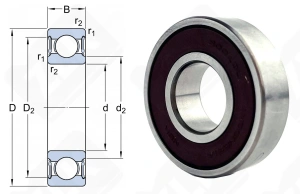 Подшипник 180101 (6001DDUC3) радиальный шариковый 12-28-8 мм