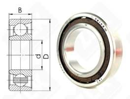 Подшипник 46108 Ю (7008) радиально-упорный шариковый 40-68-15 мм