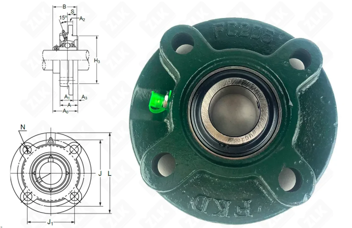 Подшипник корпусный 480205UCFC (UCFC205) 25×115×30 мм FKD