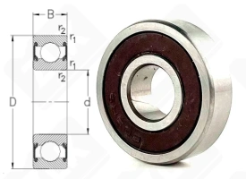 Подшипник 180019 (6092RS) радиальный шариковый 9-24-7 мм