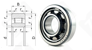 Подшипник 32204 КМ (NU204) радиальный роликовый 20-47-14 мм