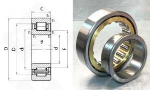 Подшипник 42512 Л (NJ2212ЕМ) радиальный роликовый 60-110-28 мм