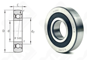 Подшипник 361205R радиальный шариковый 25-62-15 мм