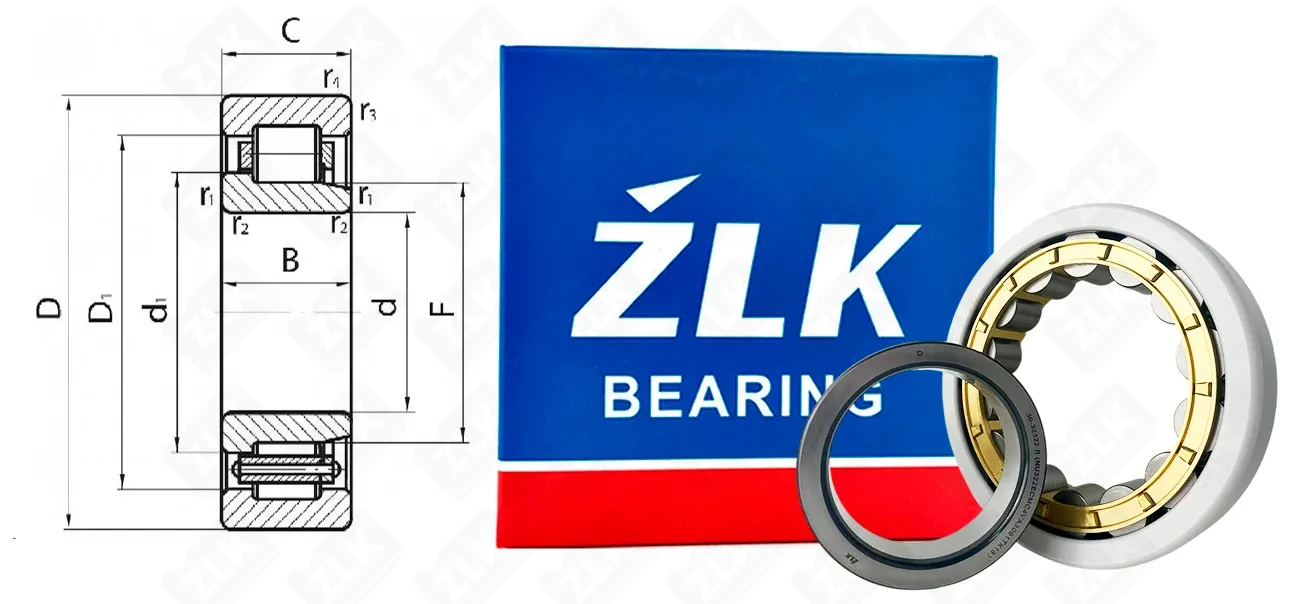 Подшипник роликовый 32322 Л (NU322ECM/C4/VA3091) 110×240×50 мм ZLK