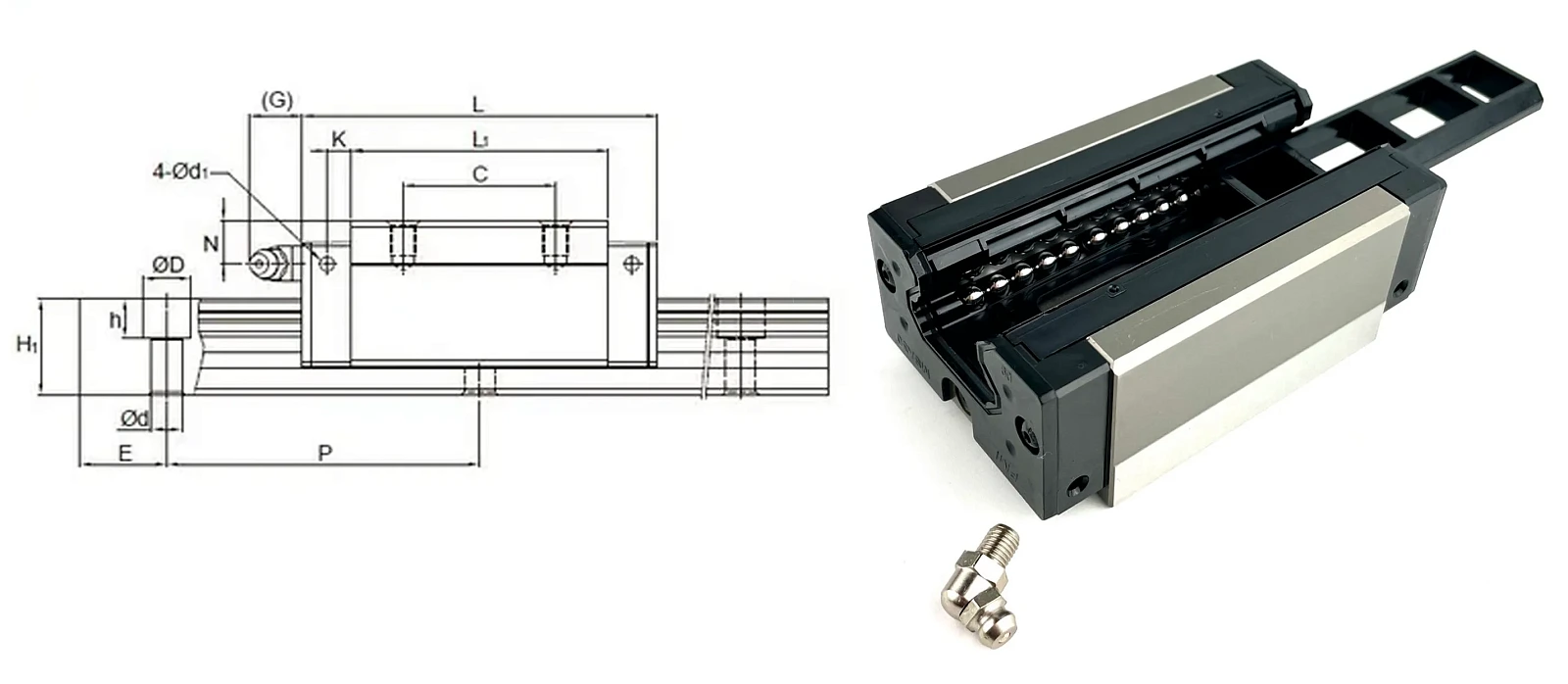 Каретка линейная MSA30SSSFCN ×× мм PMI
