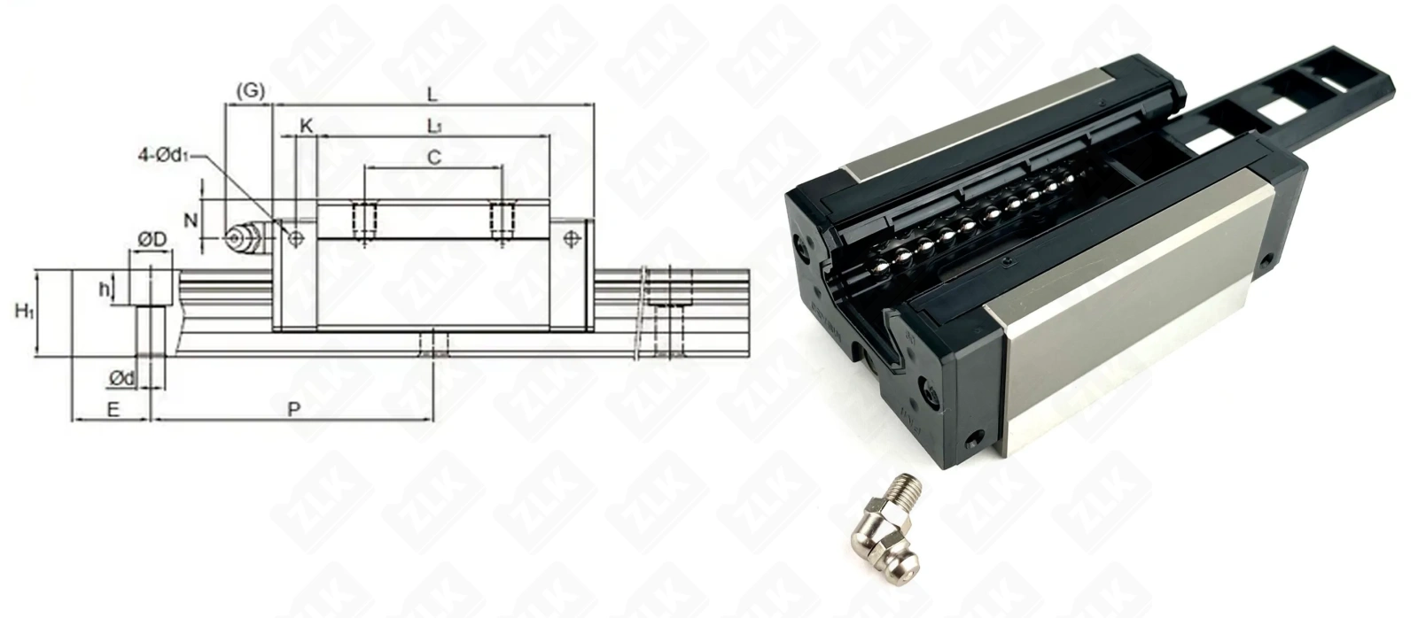 Каретка линейная MSA30SSSFCN ×× мм PMI