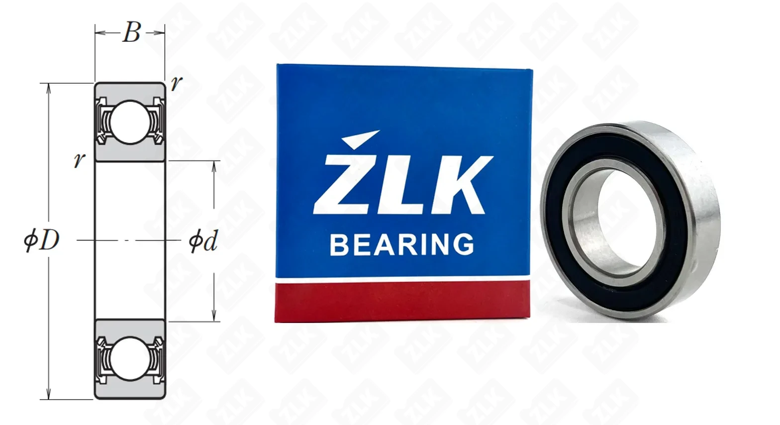 Подшипник шариковый 1000902-2RS (69022RS) 15×28×7 мм ZLK