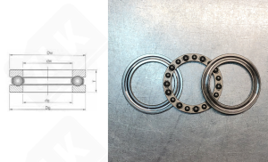 Подшипник 8112 (51112) упорный шариковый 60-85-17 мм