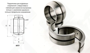 Подшипник 6ШСЛ60К (GE60ES) шарнирный 60-130-70/85 мм