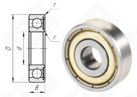 Подшипник 60026 (626Z) радиальный шариковый 6-19-6 мм