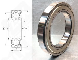 Подшипник 80120 (6020ZZ) радиальный шариковый 100-150-24 мм