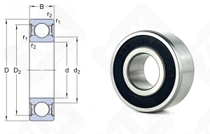 Подшипник 180502 (622022RS) радиальный шариковый 15-35-14 мм