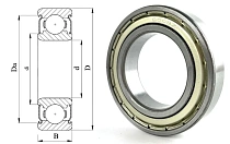 Подшипник шариковый 80108 (6008 ZZ) 40×68×15 мм Россия