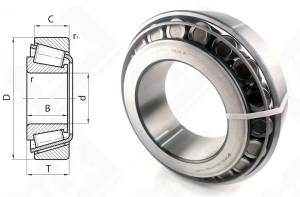 Подшипник 7538 (32238) радиально-упорный роликовый конический 190-340-97 мм