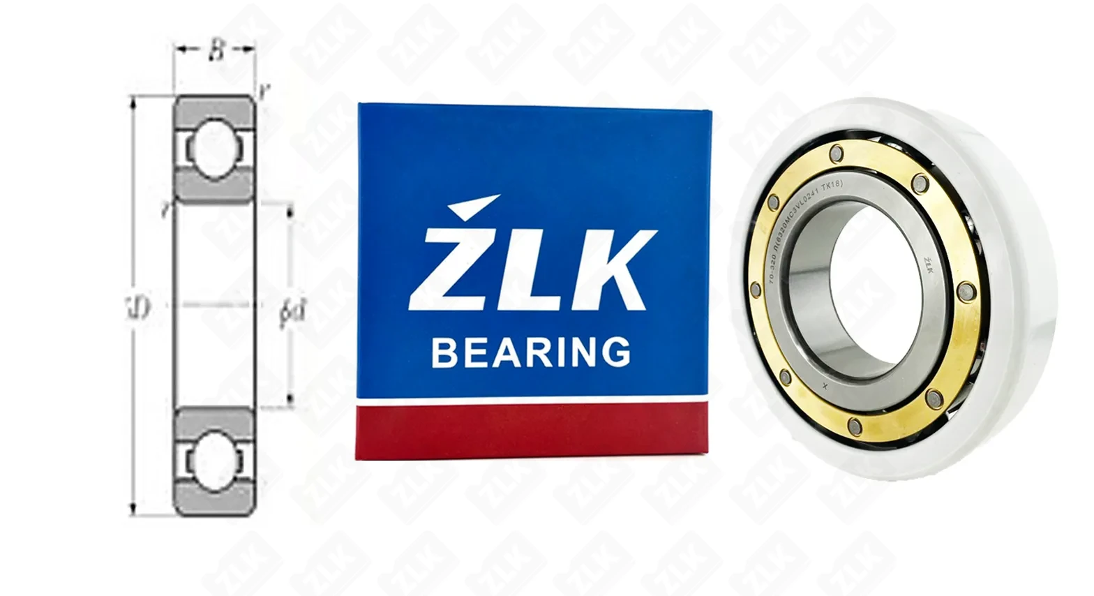 Подшипник шариковый 70-320 Л (6320MC3VL0241) 100×215×47 мм ZLK