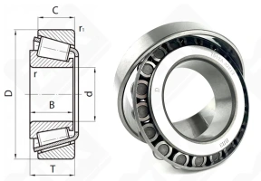 Подшипник 7512 (32212) радиально-упорный роликовый конический 60-110-29,75 мм
