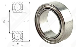 Подшипник R168ZZ радиальный шариковый 6.35-9.525-3.175 мм