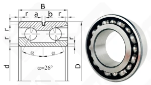 Подшипник 3056220 (5220,3220) радиально-упорный шариковый 100-180-60,3 мм