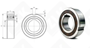 Обгонная муфта UKCC25ZZ (CSK25PPZZ) радиальный шариковый 25-52-15 мм