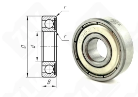 Подшипник 60018 (608Z) радиальный шариковый 8-22-7 мм