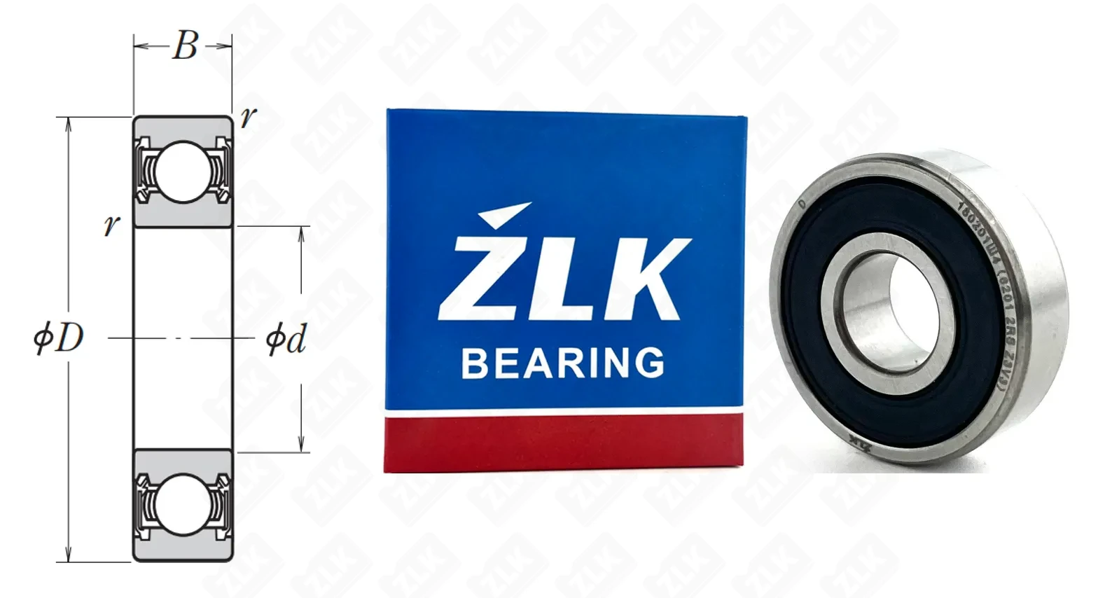 Подшипник шариковый 180201 Ш4 (6201-2RS) 12×32×10 мм ZLK