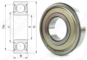 Подшипник 80309 (6309ZZE) радиальный шариковый 45-100-25 мм