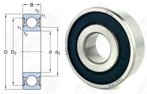 Подшипник 1621 2RS радиальный шариковый 12,7-34,925-11,1125 мм