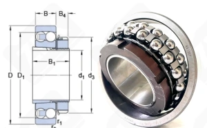 Подшипник 11220 (1222K+H222) радиальный шариковый самоустанавливающийся 100-200-38/63 мм