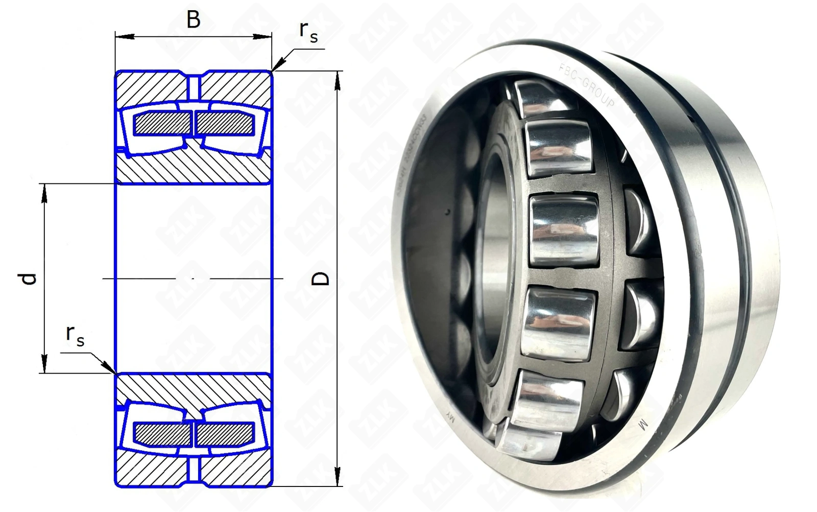 Подшипник роликовый (22324 E/W33) 120×260×86 мм FBC