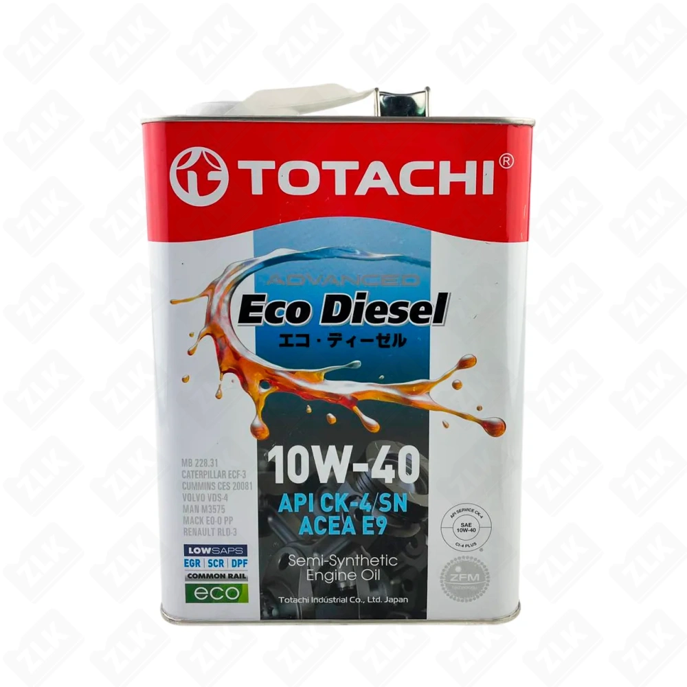 Масло моторное 10W-40 полусинтетическое 4л дизель TOTACHI Eco CK-4/SN