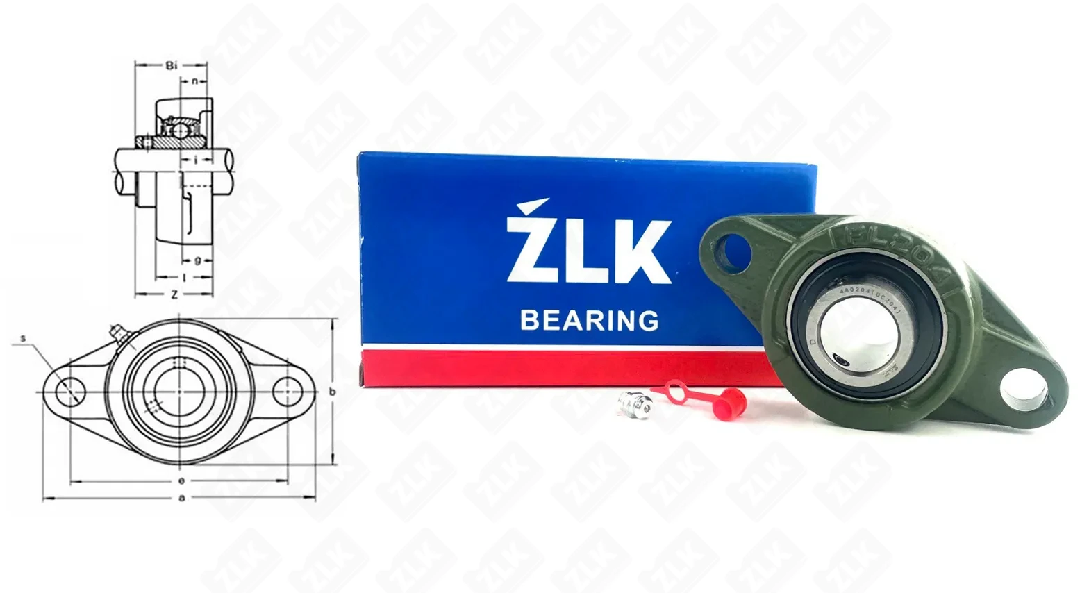 Подшипник корпусный 480204UCFL (UCFL204) 20×113×33 мм ZLK