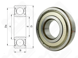 Подшипник 80307 (6307ZZE) радиальный шариковый 35-80-21 мм