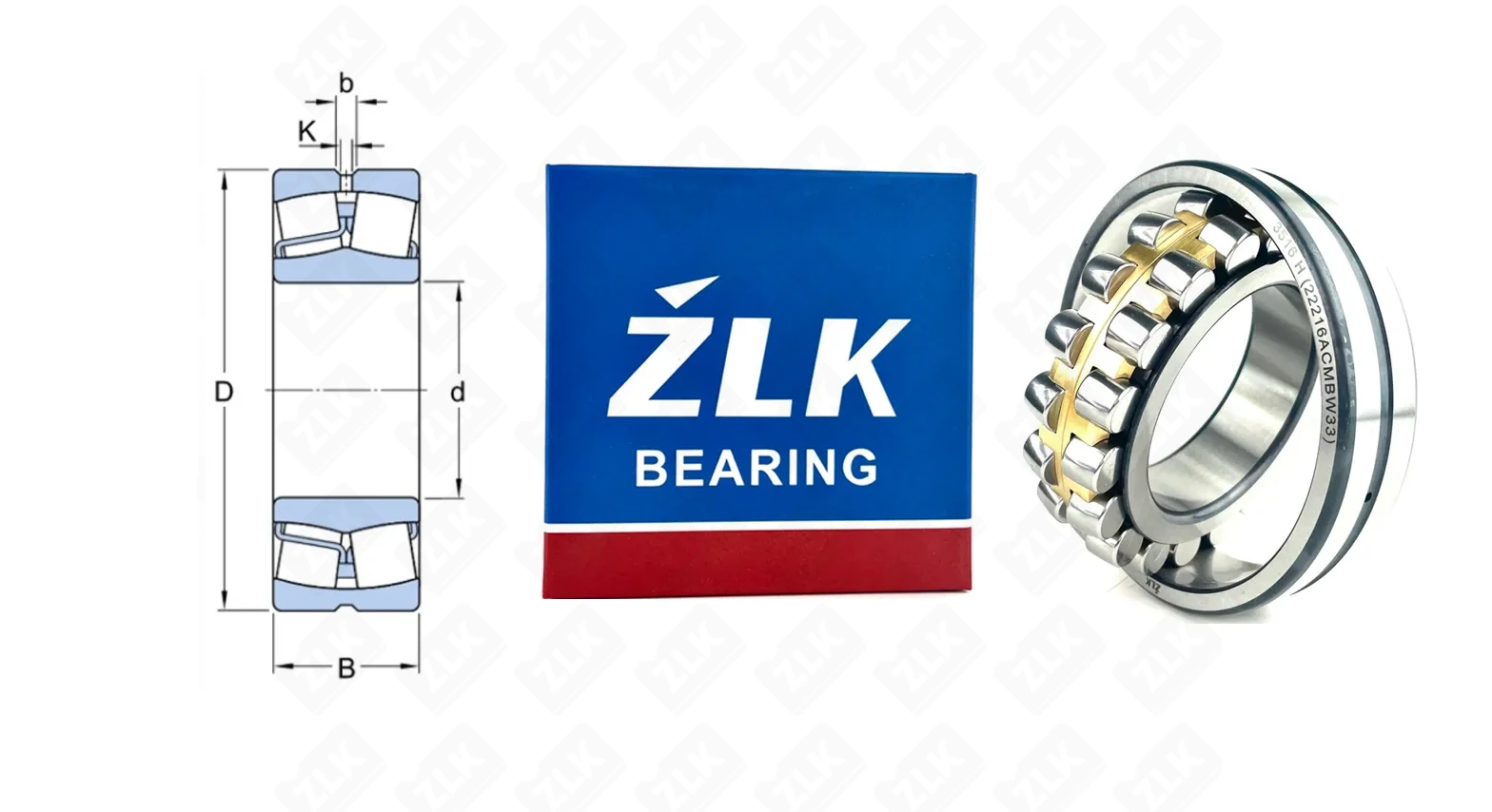 Подшипник роликовый 3516 H (22216CA/W33, 22216MB/W33) 80×140×33 мм ZLK