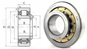 Подшипник 62417 (НО) (NJ417EC+HJ417) радиальный роликовый 85-210-66/52 мм