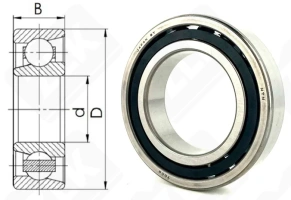 Подшипник 46108 (7008) радиально-упорный шариковый 40-68-15 мм