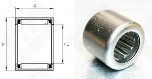 Подшипник SCE1212  радиальный игольчатый 19,05-25,4-19,05 мм