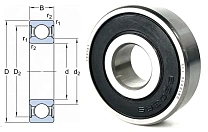Подшипник шариковый 180303 (6303-2RS) 17×47×14 мм Tech Spin