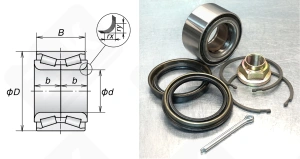 Подшипник VKBA1359 (DAC42720038-35 46T080804XHI-CAP 42KWD02A 713613170 R168.16 FR960696) радиально-упорный шариковый 42-71,8-34,7/37,7 мм