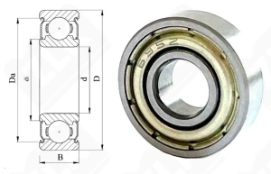 Подшипник 1000095 ZZ (695ZZ) радиальный шариковый 5-13-4 мм
