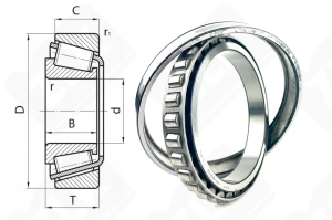 Подшипник 1M5513/1M5514 (MV1921) радиально-упорный роликовый конический 105-145-20 мм