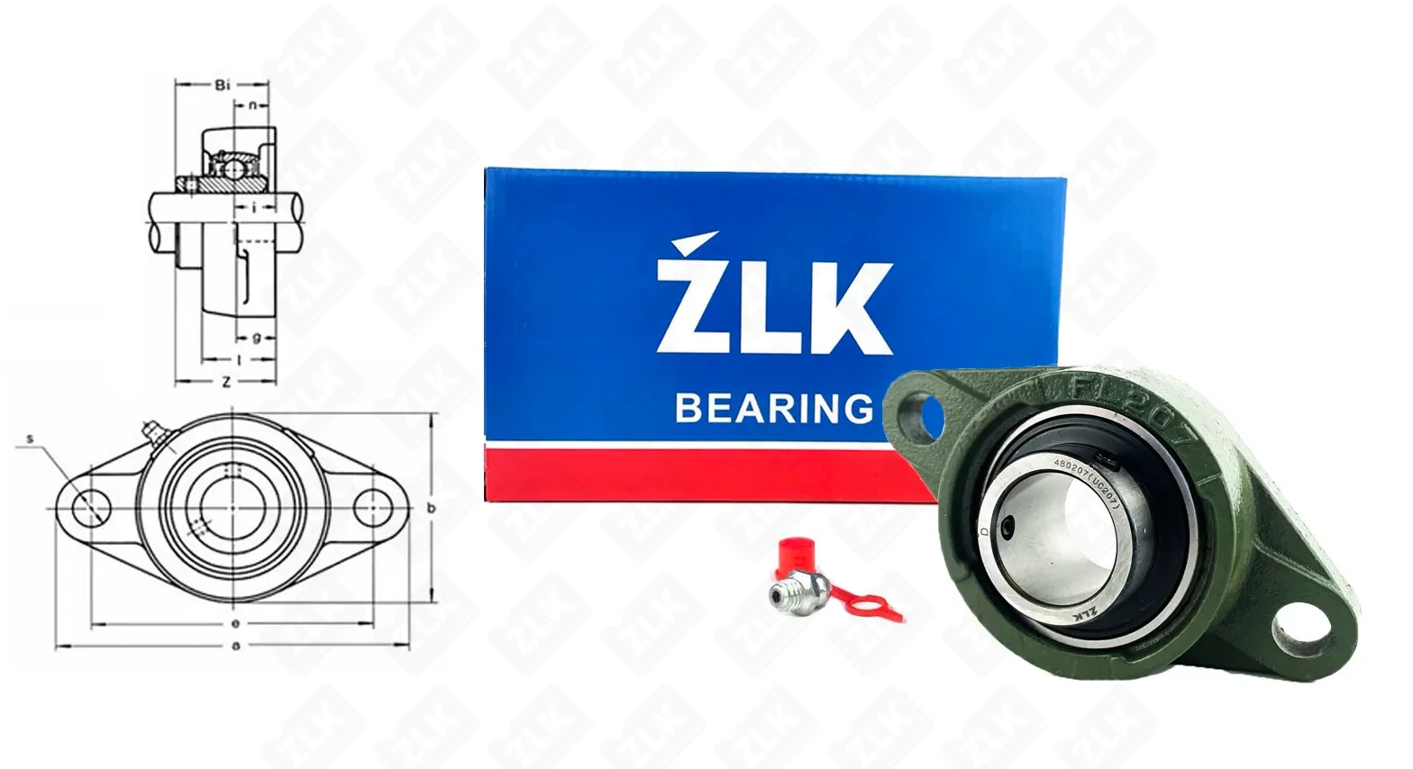 Подшипник корпусный 480207UCFL (UCFL207) 35×161×44 мм ZLK
