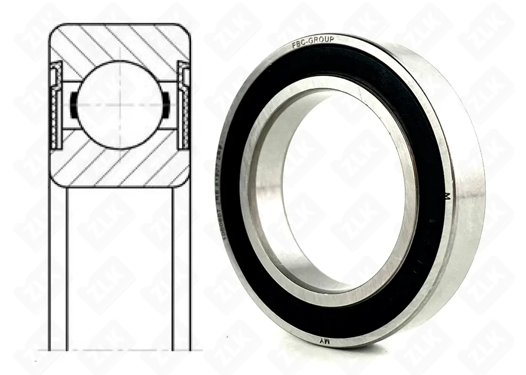 Подшипник шариковый 1000907 2RS (6907-2RS) 35×55×10 мм Россия